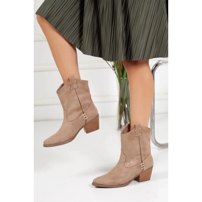 Kadın Kovboy Çizme Western Çizme Vizon