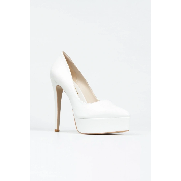 Kadın Sedef Rugan Yüksek Topuklu Abiye Ayakkabı