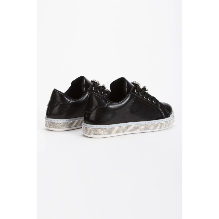 Kadın Taş Detay Sneakers Siyah