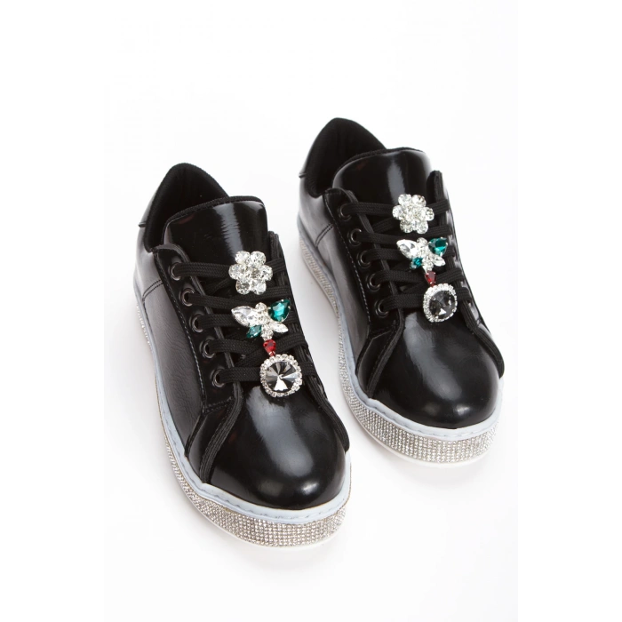 Kadın Taş Detay Sneakers Siyah