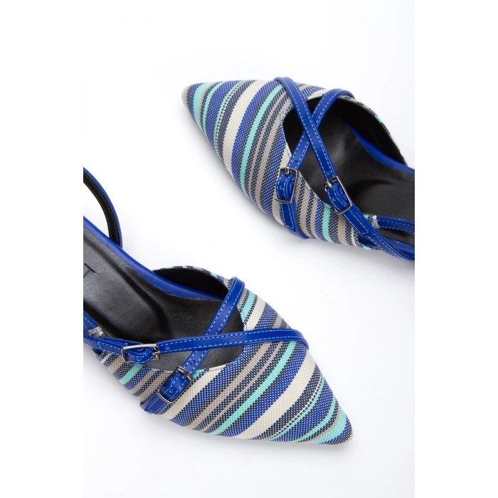 Kadın Toka Detaylı Babet Mavi