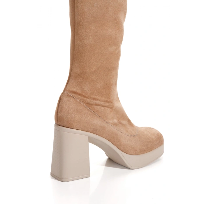 Kadın Vizon Fermuarlı Streç Çizme