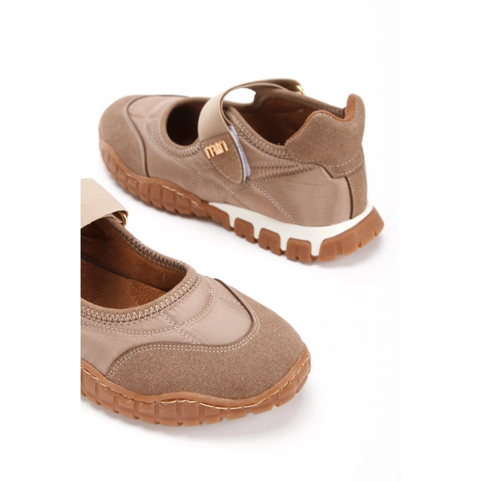 Kadın Vizon Ortopedik Taban Cırtlı Babet Spor Ayakkabı