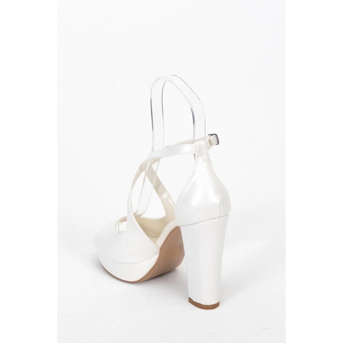 Kadın Yüksek Topuklu Abiye Ayakkabı Beyaz