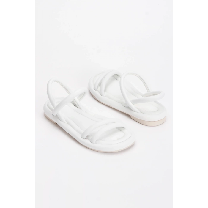 Kadın Yumuşak Tabanlı Rahat Sandalet Beyaz