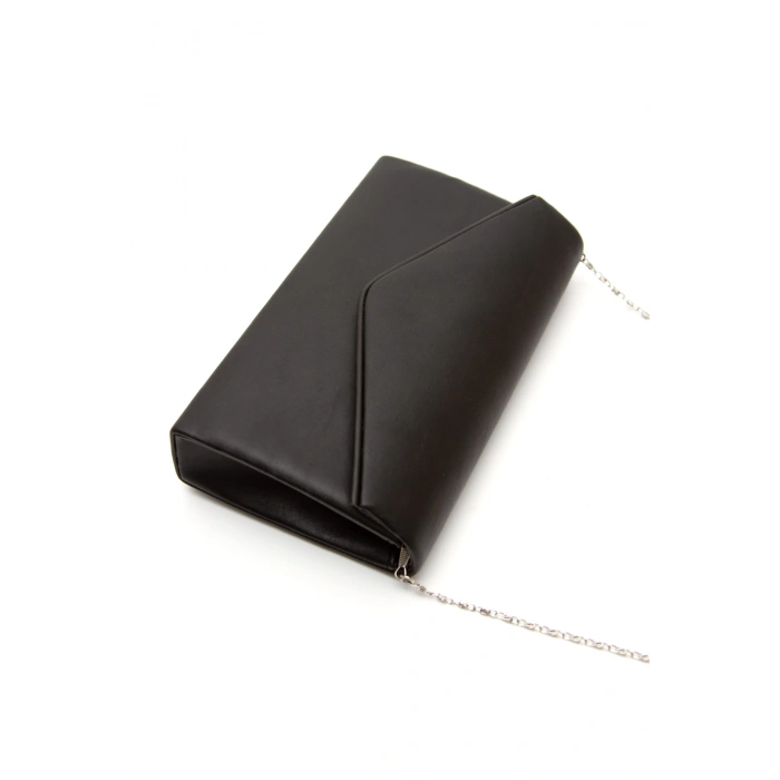 Kısa Topuklu Sivri Burunlu Stiletto ve Çanta Takımı Siyah