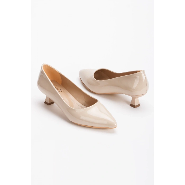 Kısa Topuklu Sivri Burunlu Stiletto ve Çanta Takımı TEN