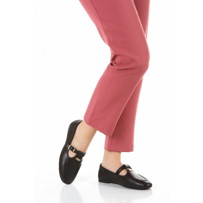 Siyah Tokalı Loafer Makosen Babet