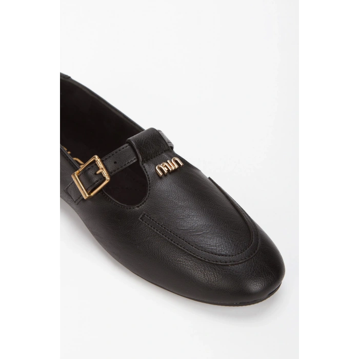 Siyah Tokalı Loafer Makosen Babet