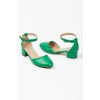 Kadın Yeşil Kısa Topuklu Karnıyarık Ayakkabı