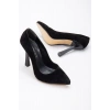 Kadın 10 cm Topuklu Stiletto Siyah Süet
