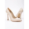 Kadın 10 cm Topuklu Stiletto Bej
