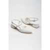 Kadın Kısa Topuklu Burnu Kapalı Yazlık Ayakkabı Beyaz