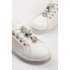 Kadın Taş Detay Sneakers Beyaz