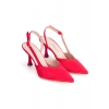 Kadın Sivri Burunlu Arkası Açık İnce Topuklu Stiletto Kırmızı