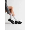 Kadın Günlük Rahat Püsküllü Loafer Siyah Kroko