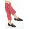 Siyah Tokalı Loafer Makosen Babet