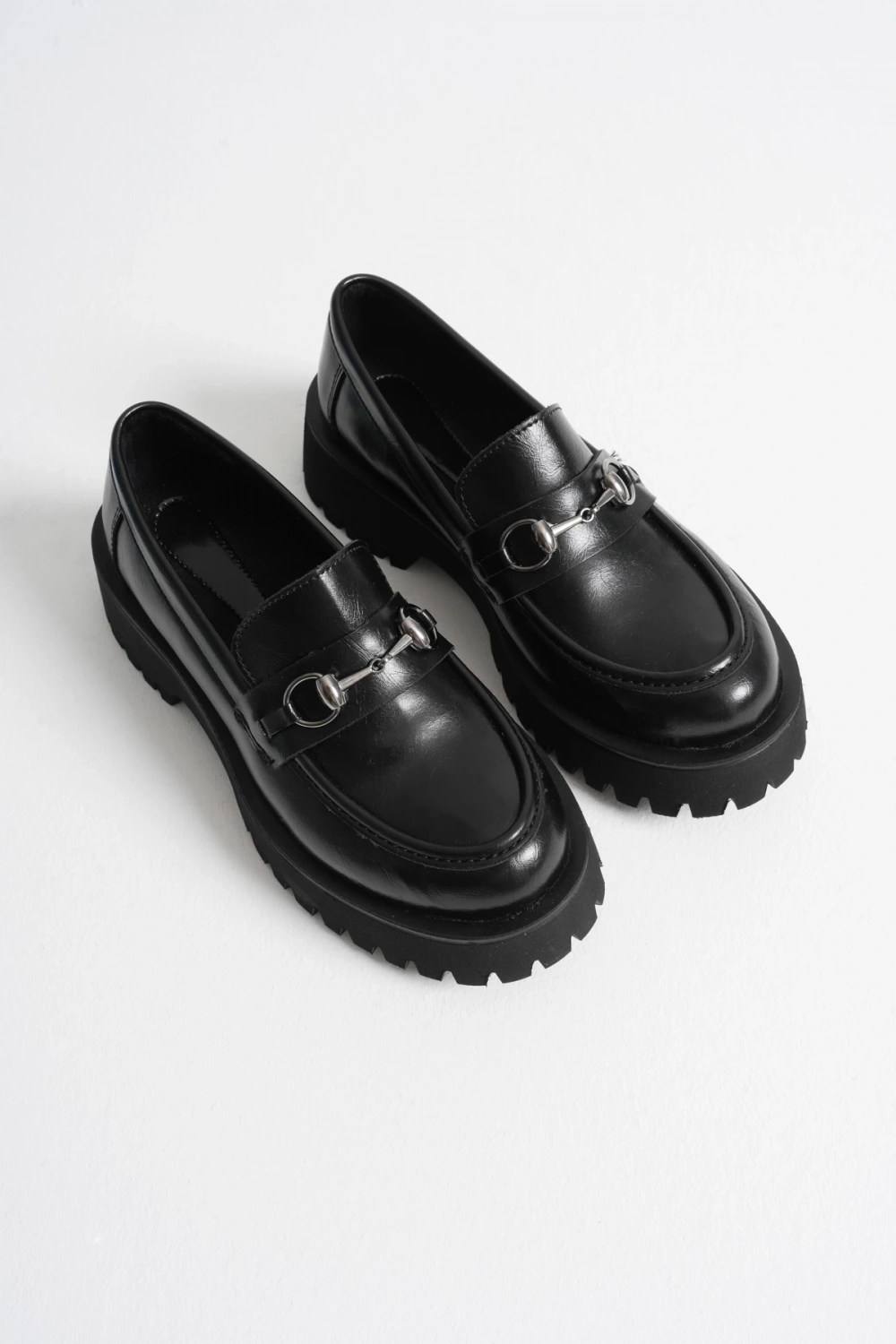 Kadın Günlük Rahat Tokalı Loafer Siyah