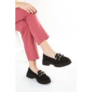 Kadın Günlük Rahat Fiyonklu Loafer Siyah