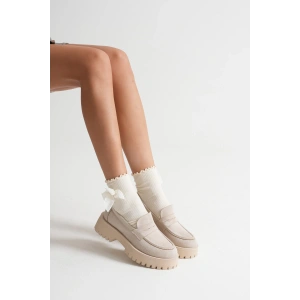 Kadın Günlük Rahat Loafer Bej Süet