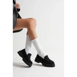 Kadın Günlük Rahat Loafer Siyah Süet