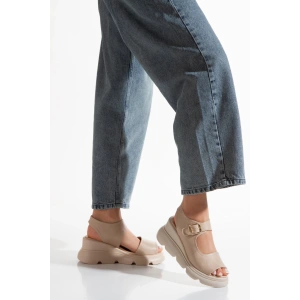 Kadın Kalın Tabanlı Sandalet Nude