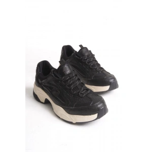 Kadın Siyah Yumuşak Tabanlı Spor Ayakkabı