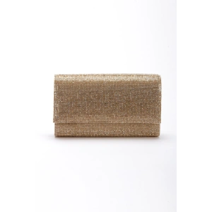 Kadın Taşlı Askılı Abiye Çanta Gold