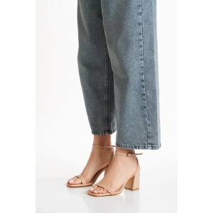 Nude Kadın 8 cm Kalın Topuklu Ayakkabı