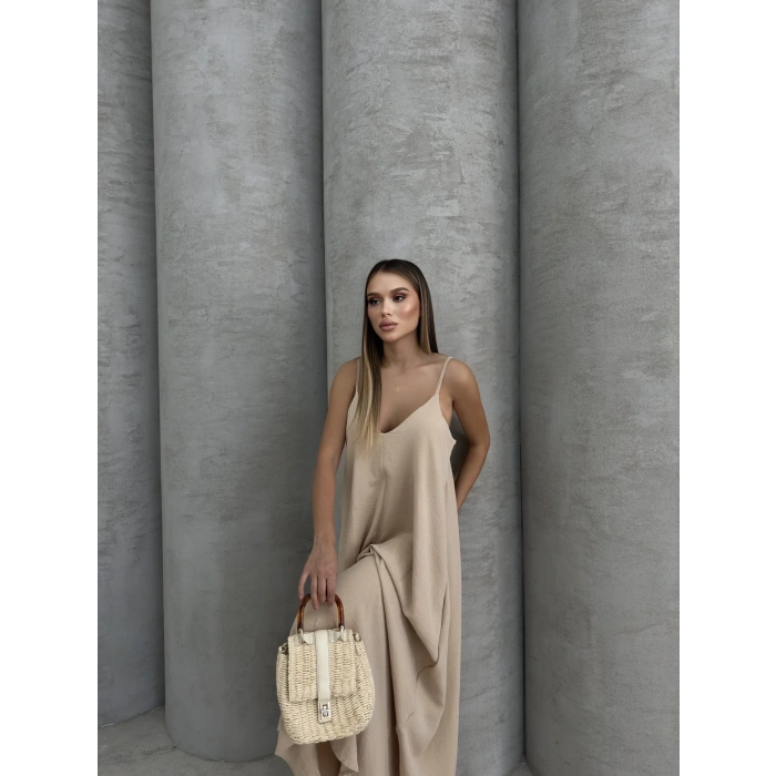 Aerobin uzun elbise bej pt