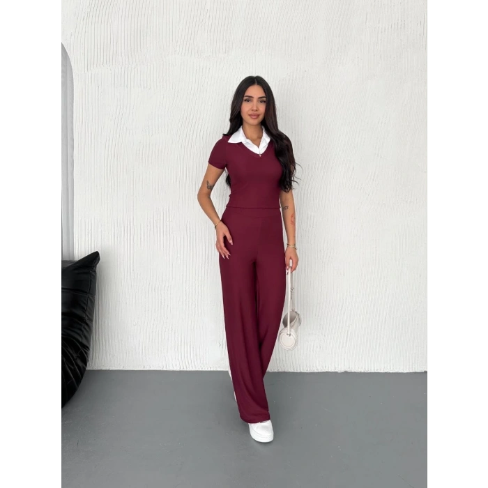 Ottoman kumaş beyaz gömlek yaka takım s4142