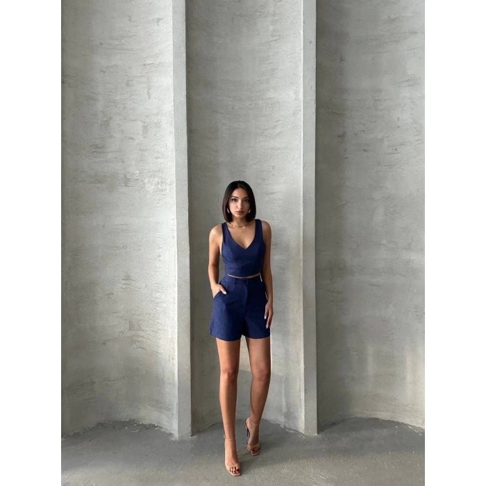 Şortlu keten takım s255014