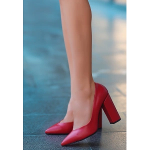 Giort Kırmızı Cilt Topuklu Ayakkabı