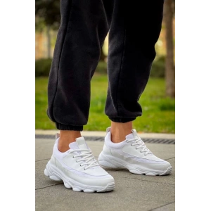 KB-707 Kuback Beyaz Cilt Yüksek Taban Bağcıklı Günlük Erkek Ayakkabı