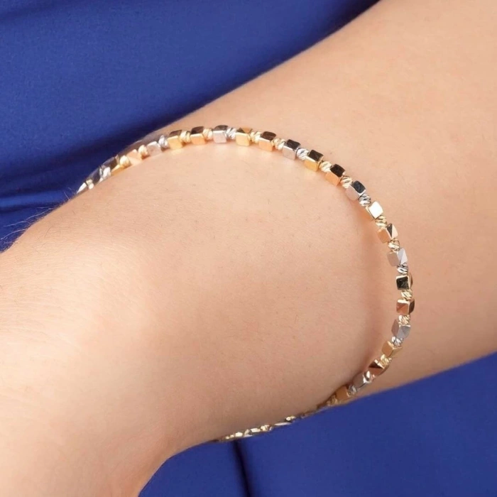 14 Ayar Altın 3 Renkli Dorika Kelepçe