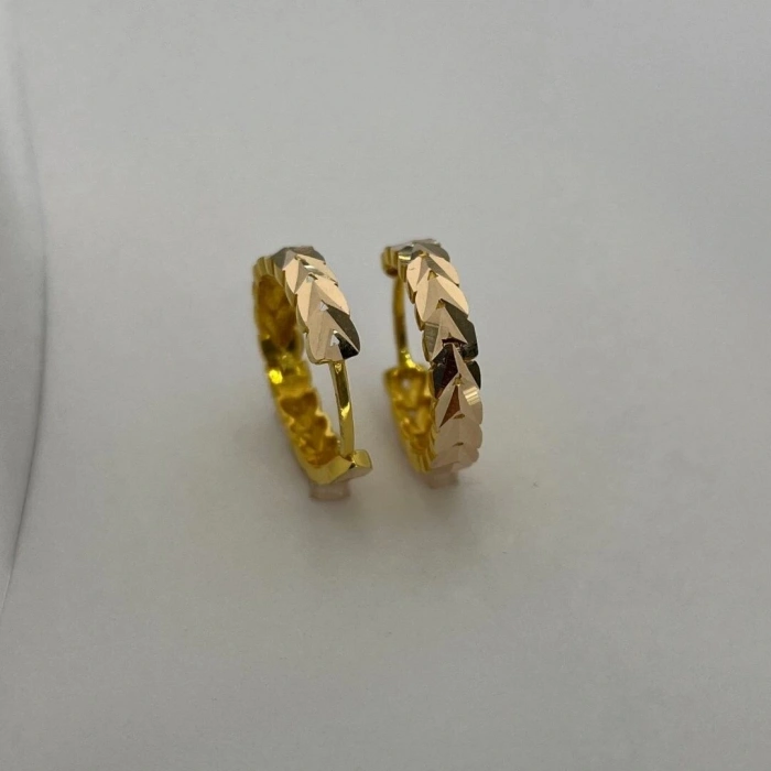 14 Ayar Altın Başak Halka Küpe