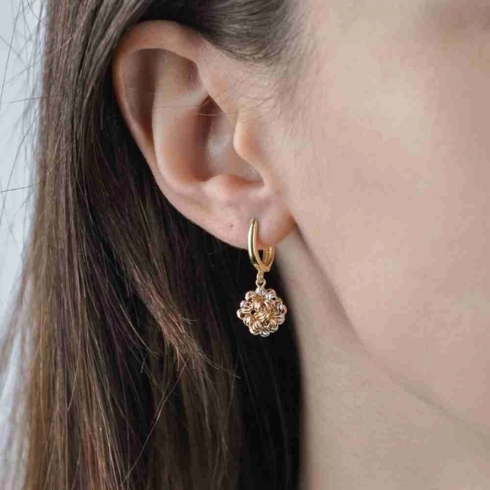 14 Ayar Altın Dorika Sallantılı Küpe