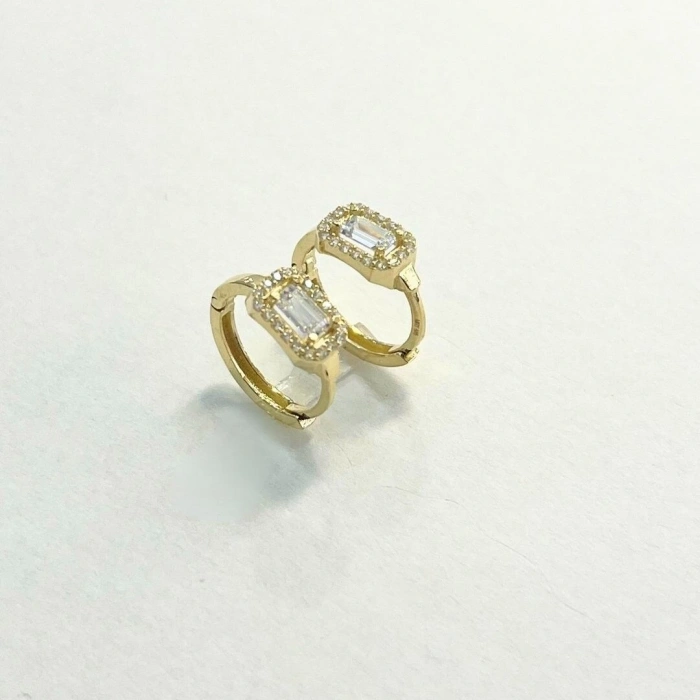 14 Ayar Altın Halka Baget Küpe