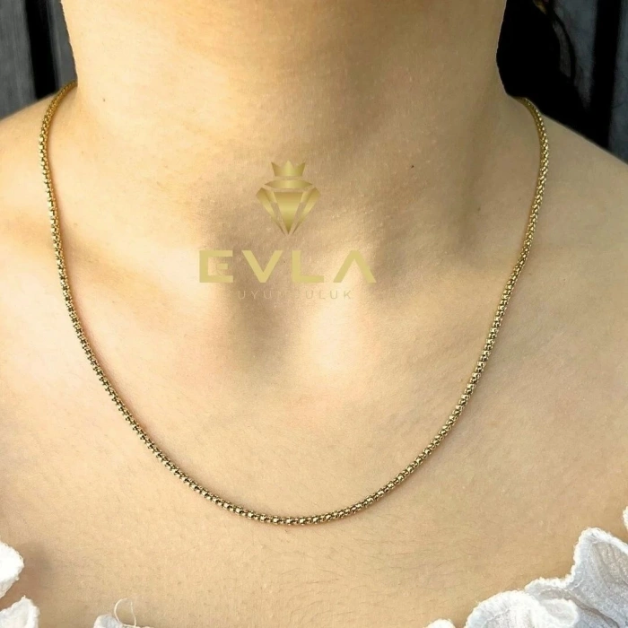 14 Ayar Altın Oval İtalyan Zincir