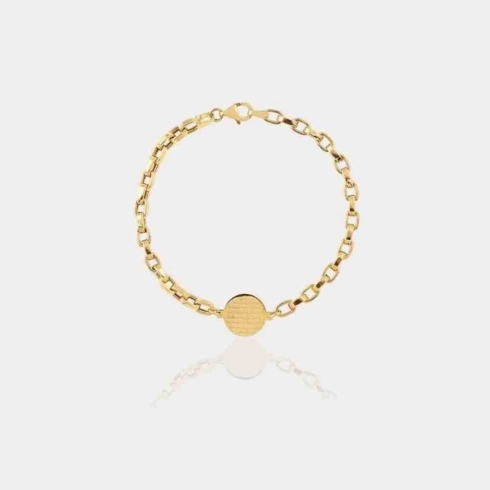 14 Ayar Altın Plakalı Çocuk Bilekliği