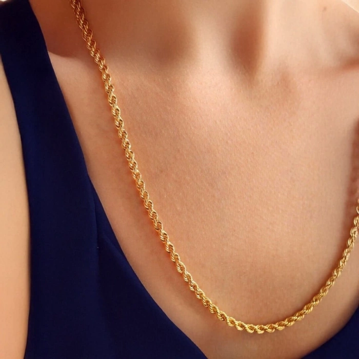 8 Ayar Altın Halat Zincir Kolye