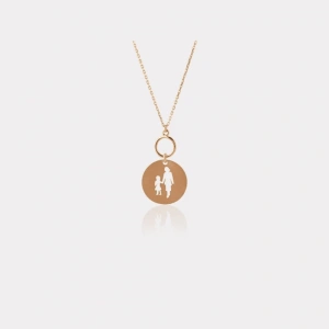 14 Ayar Altın Anne Kız Kolye