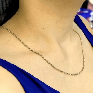 14 Ayar Altın Oval İtalyan Zincir