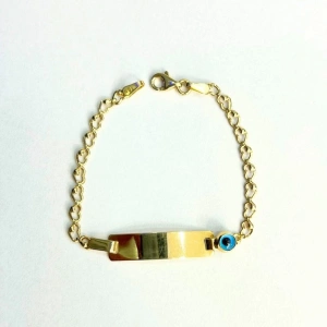 Altın Nazar Boncuklu Çocuk Bileklik