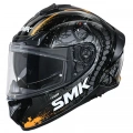 SMK TYPHOON REPTİLE SİYAH-GRİ-TURUNCU DRAGON KAPALI KASK (GÜNEŞ VİZÖRLÜ)