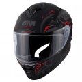GIVI 50.X ARACHNO MAT SİYAH-KIRMIZI KAPALI KASK (SİYAH CAM+ŞEFFAF CAM)