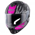 GIVI 50.X SHARKBITE MAT SİYAH-GRİ-PEMBE KASK (SİYAH+ŞEFFAF CAMLI)