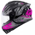 GIVI 50.X SHARKBITE MAT SİYAH-GRİ-PEMBE KASK (SİYAH+ŞEFFAF CAMLI)