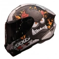 AXXIS DRAKEN BAKER SİYAH-GRİ-KIRMIZI FULLFACE KASK (SİYAH+ŞEFFAF CAMLI)