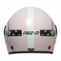 FR-612 BELLA YARIM KASK PEMBE-SİYAH-BEYAZ (SİYAH CAMLI+GÜNEŞ VİZÖRLÜ)